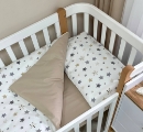 Set lenjerie de schimb pentru patut bebe 3 piese Stelute bej (3)